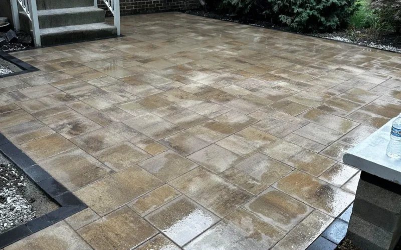 Paver Patio Built In Fishers, Indiana.