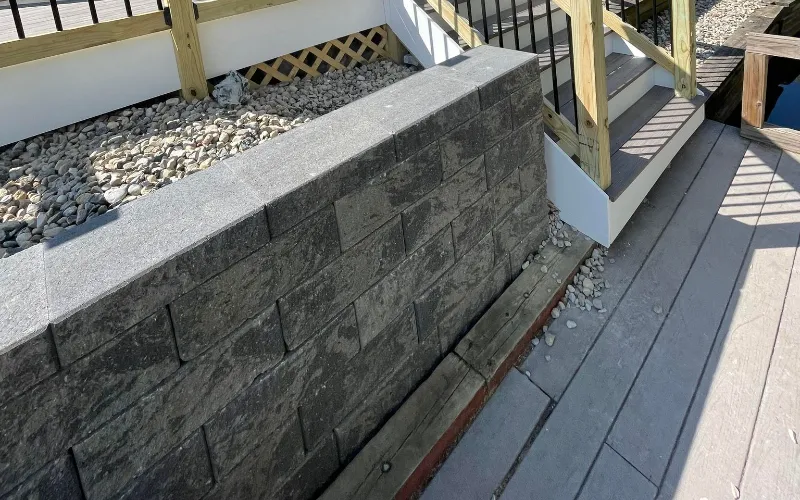 Retaining Wall Built In Fishers, Indiana.
