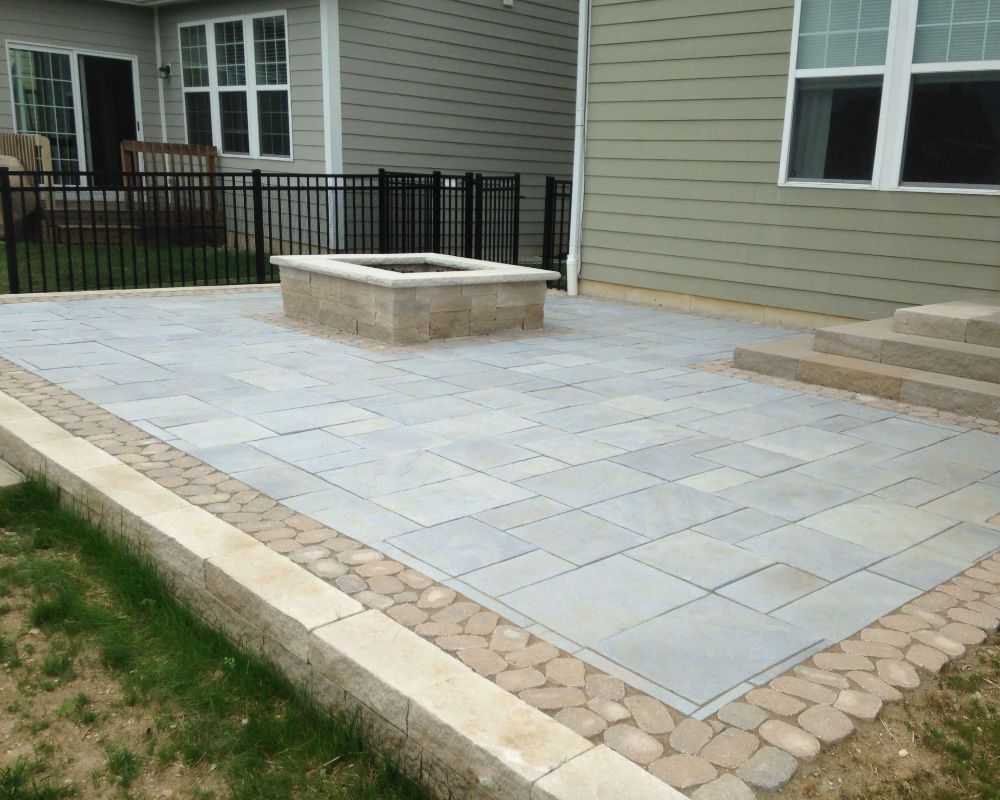 Outdoor firepit installation in Carmel, IN