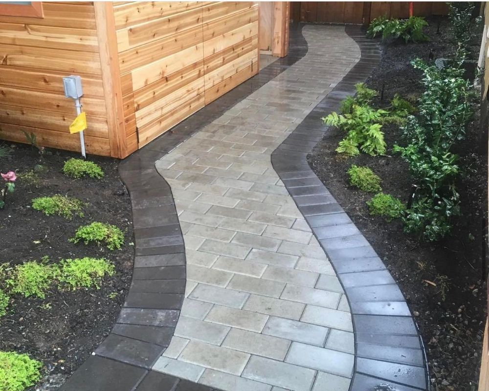 Residential hardscape pathway installation in Carmel, IN