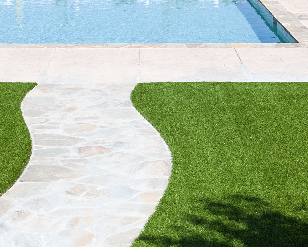 Professional residential artificial turf installation